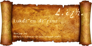 Lukács Írisz névjegykártya